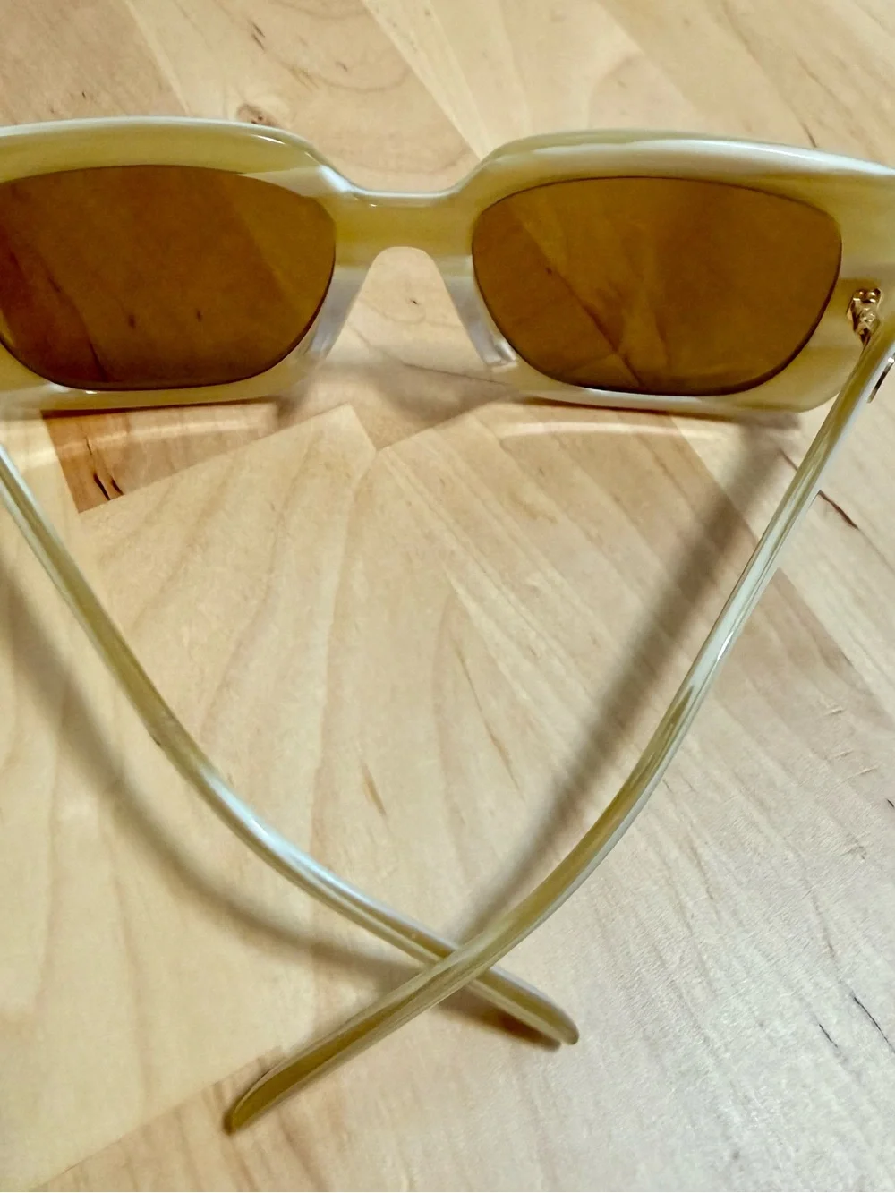 Tory Burch Oversized Square Sunglasses - Cream Frame, Brown Lenses